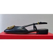 Valentino VLogo Signature Slingback ballerina Flats in leather Black