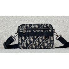 Dior Mini Safari Bag with Strap in Beige and Black Dior Oblique Jacquard 2023