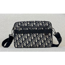 Dior Safari Bag with Strap in Beige and Black Dior Oblique Jacquard 2023