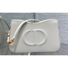 Dior CD Signature Hobo Mini Bag in White Calfskin with Embossed CD Signature 2023