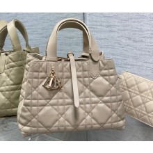 Dior Medium Toujours Bag in Macrocannage Calfskin Beige 2023
