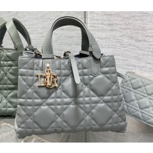 Dior Medium Toujours Bag in Macrocannage Calfskin Gray 2023