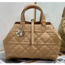 Dior Medium Toujours Bag in Macrocannage Calfskin Tan 2023