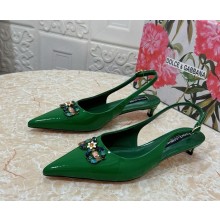 Dolce & Gabbana Heel 2.5cm patent  leather with Crystal green 1028-2024