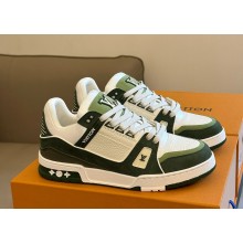 Louis Vuitton women's/men's LV Trainer leather low trainers green 1028-2024