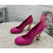 Dolce & Gabbana Heel 10.5cm Logo Pumps DG Pop heel calfskin rose red 1028-2024