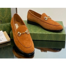 Gucci Horsebit with crystals Jordaan loafers 759918 Suede Khaki 2023