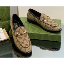 Gucci Horsebit with crystals Jordaan loafers 759918 GG Canvas Beige 2023