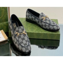 Gucci Horsebit with crystals Jordaan loafers 759918 GG Canvas Blue 2023