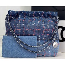 Chanel Denim Patchwork and Glitters CHANEL 22 Small Handbag AS3260 2023