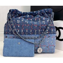Chanel Denim Patchwork and Glitters CHANEL 22 Handbag AS3261 2023