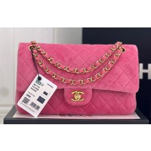 Chanel Wool Tweed Medium Classic Handbag A01112 Pink 2023