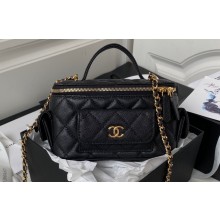 Chanel Grained Shiny Calfskin Clutch with Chain Bag AP3017 Black 2023