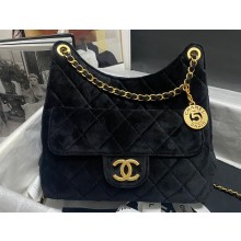 Chanel Velvet Hobo Handbag AS4322 Black 2023