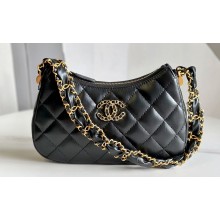 Chanel Calfskin Mini Hobo Bag AP3647 Black 2023