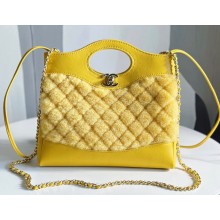 Chanel 31 Tweed Mini Shopping Bag AS4133 Yellow 2023