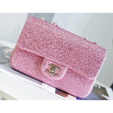 Chanel Strass and Crystal Small Classic Handbag A01116 Light Pink 2023