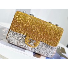 Chanel Strass and Crystal Small Classic Handbag A01116 Gold/Silver 2023