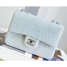 Chanel Strass and Crystal Small Flap Classic Handbag White 2023