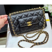 Chanel Grained Calfskin WOC Clutch Bag with Chain 2830 Black 2023 (ORIGINAL QUALITY)