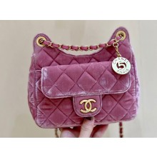 Chanel Velvet Small Hobo Bag AS4323 Pink 2023 (ORIGINAL QUALITY)