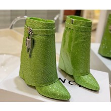 Givenchy Heel 8.5cm Shark Lock ankle boots Light Green with strass 2023