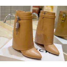 Givenchy Heel 8.5cm Shark Lock ankle boots in smooth calfskin leather Brown 2023