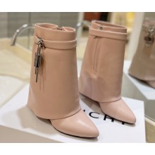 Givenchy Heel 8.5cm Shark Lock ankle boots in smooth calfskin leather  Nude 2023