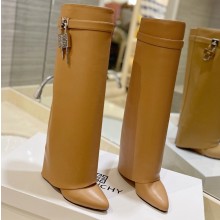Givenchy Heel 8.5cm Shark Lock boots in smooth calfskin leather Brown 2023