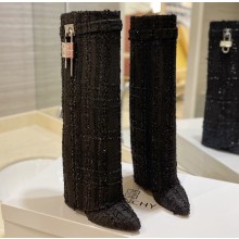 Givenchy Heel 8.5cm Shark Lock boots in Tweed Black 2023