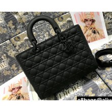Dior Large Lady Dior Bag in Black Ultramatte Cannage Calfskin