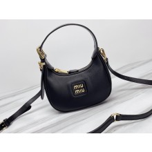 Miu Miu Leather hobo bag 5BP084 Black