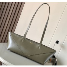 Loewe Cropped Puzzle Fold bag in shiny calfskin Dark Khaki Green