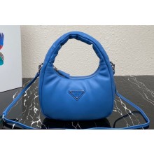 Prada Soft padded nappa leather mini-bag 1BA384 Blue 2023
