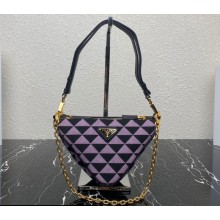 Prada Symbole leather and fabric mini bag 1BC176 Black/Purple 2023