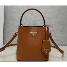 Prada Panier leather mini-bag 1BA373 Brown 2023