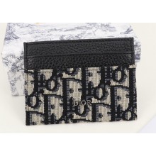 Dior Card Holder in Beige and Black Dior Oblique Jacquard
