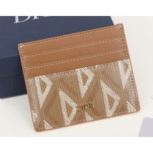 Dior Card Holder in Brown CD Diamond Canvas