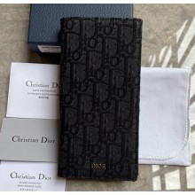 Dior Vertical Long Wallet in Black Dior Oblique Jacquard