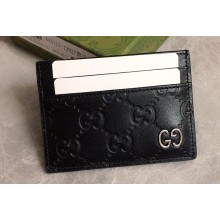 Gucci Signature Card Case 473927 GG Black