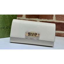 Gucci Wallet with Interlocking G python bow 750461 White