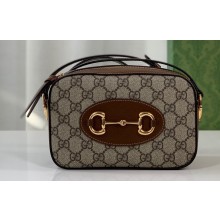 Gucci Horsebit 1955 small shoulder bag 760196 Beige and ebony GG Supreme