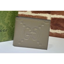 Gucci Jumbo GG leather wallet 739475 Gray