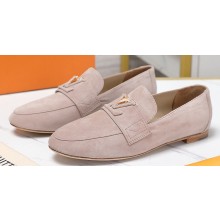 Louis Vuitton Suede calf leather LV Capri Loafers Beige 2023