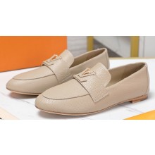 Louis Vuitton Grained calf leather LV Capri Loafers Beige 2023