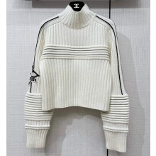 Louis Vuitton Contrast Accent Pullover Blanc 2023