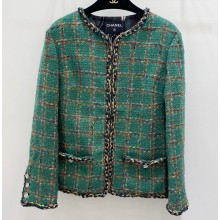 Chanel Wool & Silk Tweed Jacket P75152 Green 2023