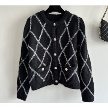 Chanel Coco Neige Cashmere & Silk Jacket P74370 Black 2023