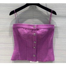 Chanel Wool & Silk Tweed Top Pulm 2023