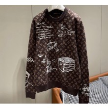 Louis Vuitton Monogram Embroidered Wool Crewneck 1ABXYW 2023